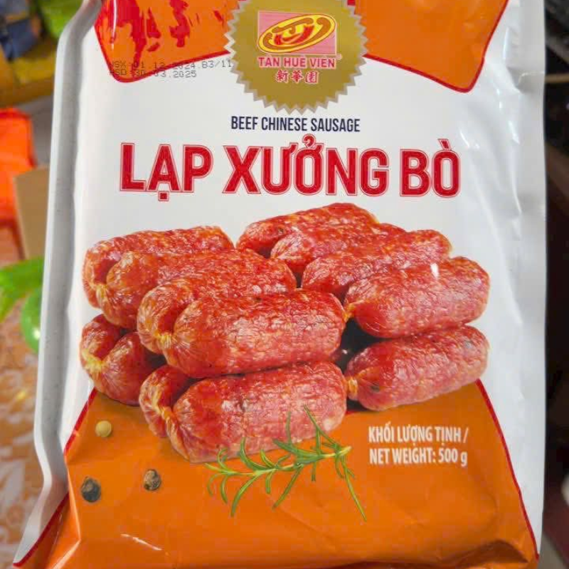 Nguồn sỉ lạp Xưởng Bò Tân Huê Viên 500g Thơm Ngon Nguồn sỉ lạp Xưởng Bò Tân Huê Viên 500g Thơm Ngon