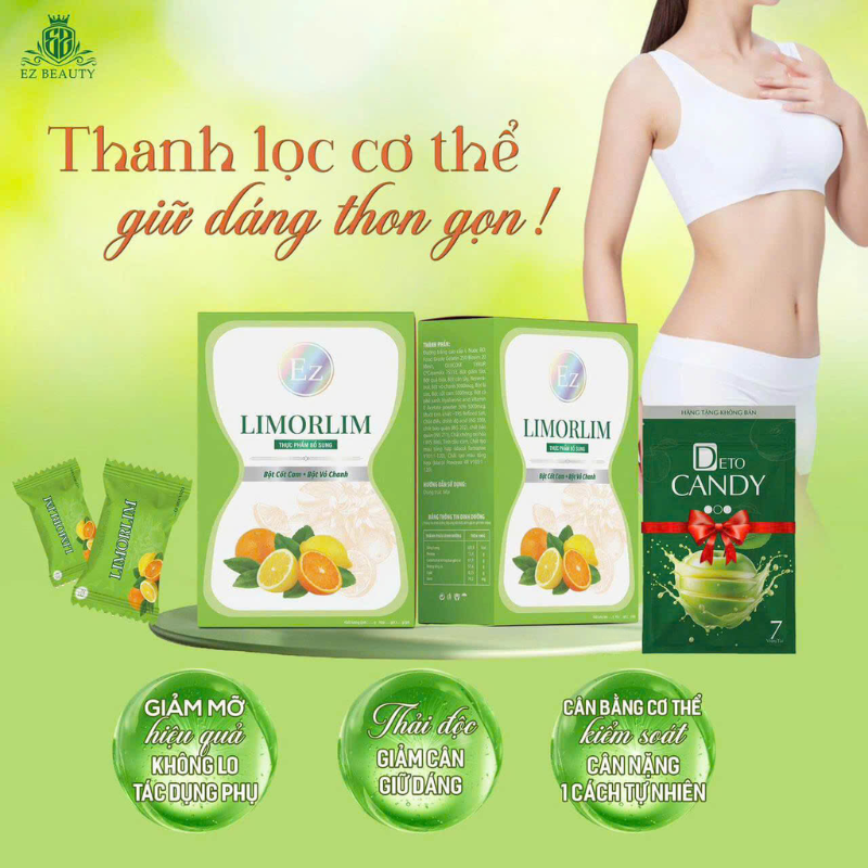 26795_5_20250925111804-1.png Kẹo Chanh Hỗ Trợ Giảm Mỡ Limorlim Ez Beauty Hộp 7 Viên - Tặng 1 Deto Candy - KCLIMORLIM
