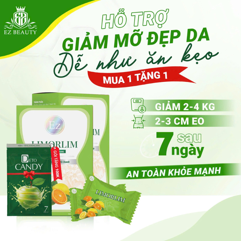 26795_7_20250925111805-1.png Kẹo Chanh Hỗ Trợ Giảm Mỡ Limorlim Ez Beauty Hộp 7 Viên - Tặng 1 Deto Candy - KCLIMORLIM