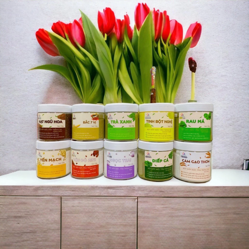 Bột Đắp Mặt Tắm Trắng Da Trà Xanh Nguyên Chất T&T Beauty 150g/Hộp Bột Đắp Mặt Tắm Trắng Da Trà Xanh Nguyên Chất T&T Beauty 150g/Hộp