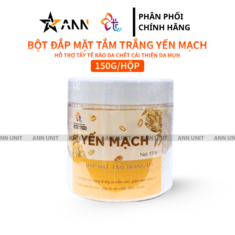 26804_9_20250929121606-1.png Bột Đắp Mặt Tắm Trắng Da Yến Mạch Nguyên Chất T&T Beauty 150g/Hộp - 8936148011528