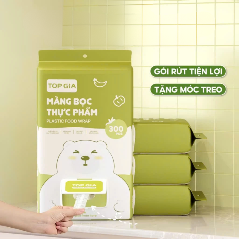 Combo 2 Túi Màng Bọc Thực Phẩm Top Gia Dạng Rút Siêu Dai Có Nắp Đậy Kính - 1 Túi 300 Cái Combo 2 Túi Màng Bọc Thực Phẩm Top Gia Dạng Rút Siêu Dai Có Nắp Đậy Kính - 1 Túi 300 Cái