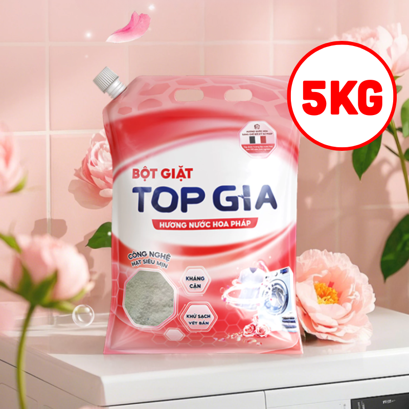 Bột Giặt Quần Áo Top Gia 5kg Hương Nước Hoa Pháp Bột Giặt Quần Áo Top Gia 5kg Hương Nước Hoa Pháp
