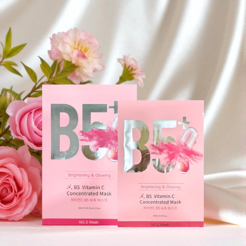 Chuyên sỉ hộp 10 Miếng Mặt Nạ Phục Hồi B5+ Vitamin C Concentrated Mask 28ml/Miếng - Màu Hồng Chuyên sỉ hộp 10 Miếng Mặt Nạ Phục Hồi B5+ Vitamin C Concentrated Mask 28ml/Miếng - Màu Hồng