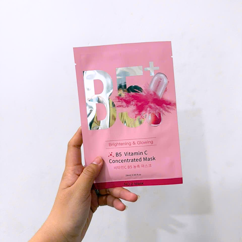 Chuyên sỉ hộp 10 Miếng Mặt Nạ Phục Hồi B5+ Vitamin C Concentrated Mask 28ml/Miếng - Màu Hồng Chuyên sỉ hộp 10 Miếng Mặt Nạ Phục Hồi B5+ Vitamin C Concentrated Mask 28ml/Miếng - Màu Hồng