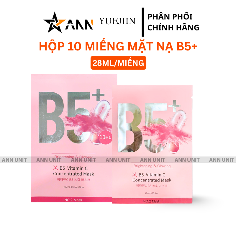 Chuyên sỉ hộp 10 Miếng Mặt Nạ Phục Hồi B5+ Vitamin C Concentrated Mask 28ml/Miếng - Màu Hồng Chuyên sỉ hộp 10 Miếng Mặt Nạ Phục Hồi B5+ Vitamin C Concentrated Mask 28ml/Miếng - Màu Hồng