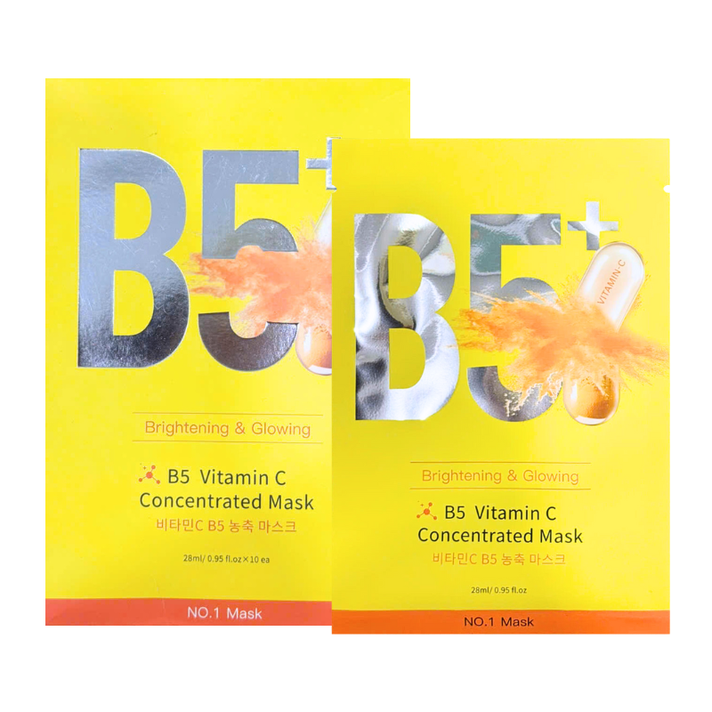 Bỏ sỉ hộp 10 Miếng Mặt Nạ Phục Hồi B5+ Vitamin C Concentrated Mask 28ml/Miếng - Màu Vàng Bỏ sỉ hộp 10 Miếng Mặt Nạ Phục Hồi B5+ Vitamin C Concentrated Mask 28ml/Miếng - Màu Vàng