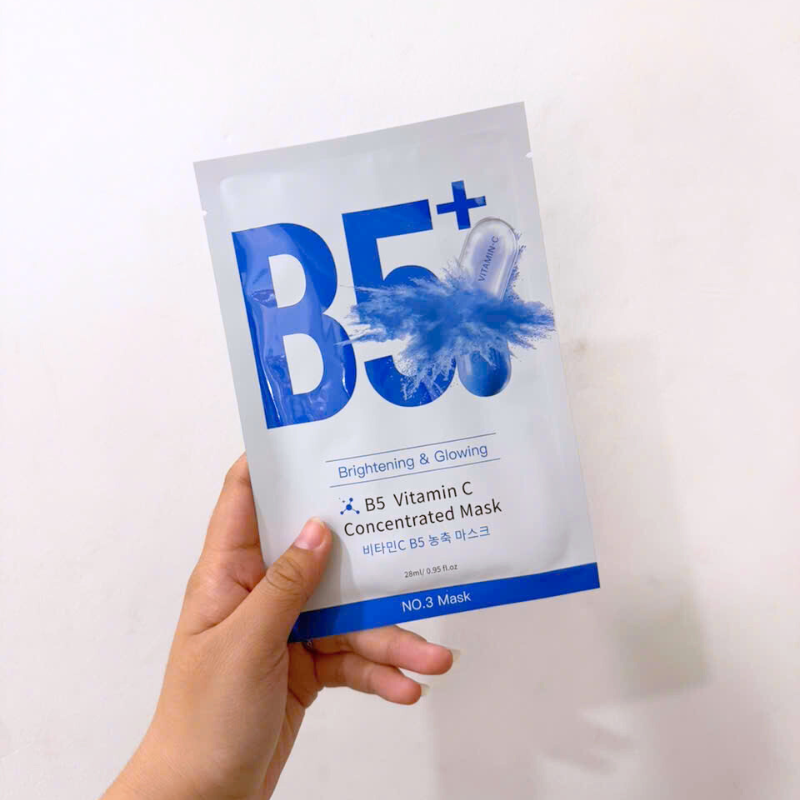 Hộp 10 Miếng Mặt Nạ Phục Hồi B5+ Vitamin C Concentrated Mask 28ml/Miếng - Màu Xanh Hộp 10 Miếng Mặt Nạ Phục Hồi B5+ Vitamin C Concentrated Mask 28ml/Miếng - Màu Xanh