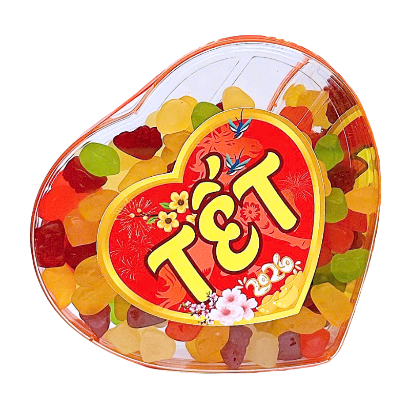 Kẹo Dẻo Chip Chip Hương Trái Cây 300g - Hộp Trái Tim Hộp Quà Tết 2026 Kẹo Dẻo Chip Chip Hương Trái Cây 300g - Hộp Trái Tim Hộp Quà Tết 2026