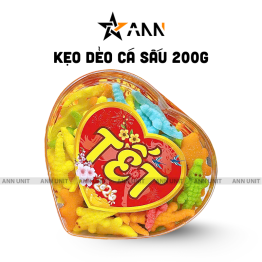 Kẹo Dẻo Cá Sấu 200g - Hộp Trái Tim Hộp Quà Tết 2026 - KDCSHTT200G
