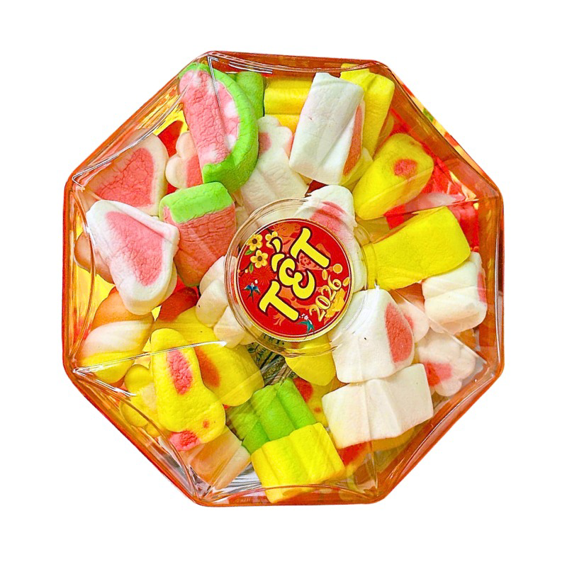 Phân phối kẹo Dẻo Bông Marshmallow 120g - Hộp Bát Giác Hộp Quà Tết 2026 Phân phối kẹo Dẻo Bông Marshmallow 120g - Hộp Bát Giác Hộp Quà Tết 2026