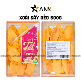 Xoài Sấy Dẻo 500g - Hộp Chữ Nhật Lớn Hộp Quà Tết 2026 - XSDHCN500G