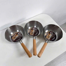 Chảo inox 18cm vân tuyết có miệng rót - CHAO18CM