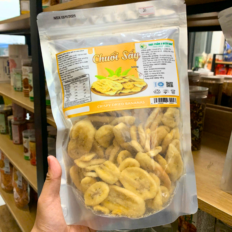 Giá sỉ chuối Sấy Giòn 300g Túi Zip Bạc Giá sỉ chuối Sấy Giòn 300g Túi Zip Bạc