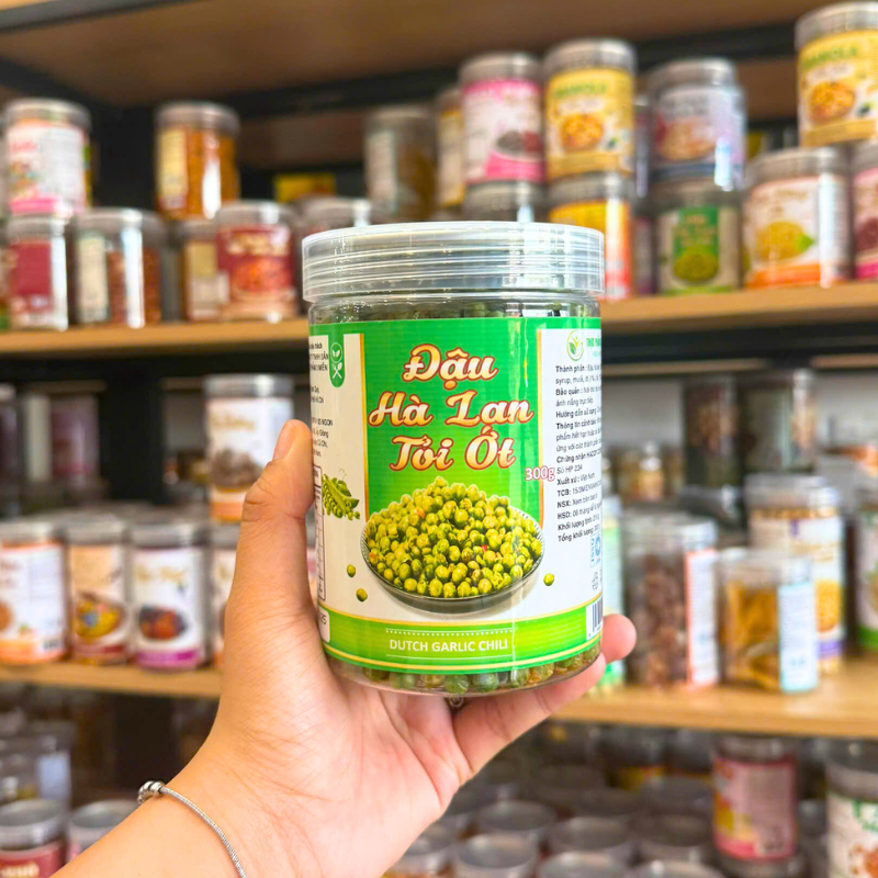 Giá sỉ đậu Hà Lan Tỏi Ớt 300g - Hộp Pet Giá sỉ đậu Hà Lan Tỏi Ớt 300g - Hộp Pet