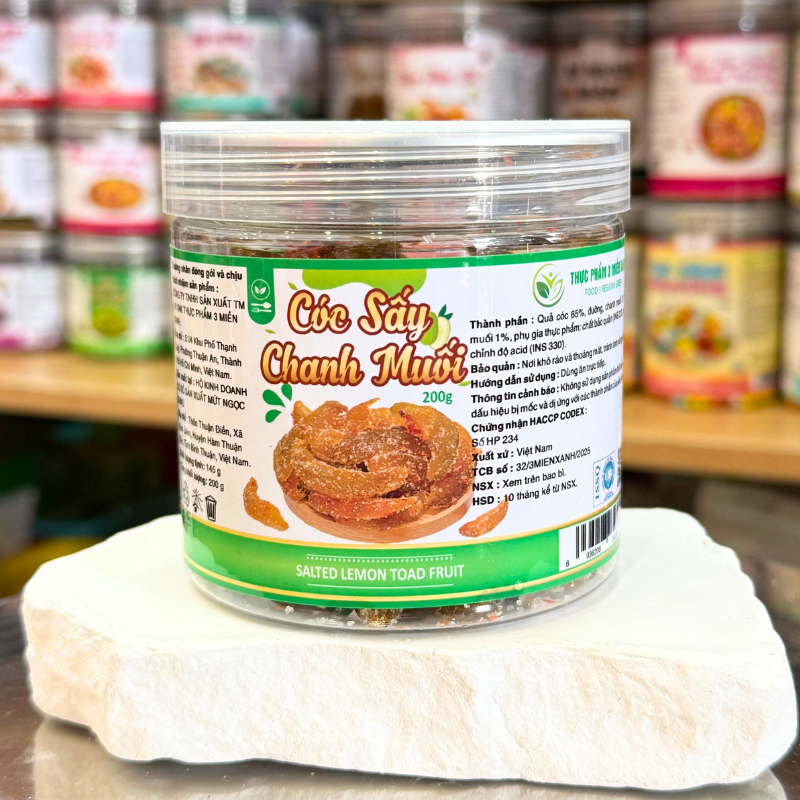 Phân phối cóc Sấy Chanh Muối Mini 200g - Hộp Pet Phân phối cóc Sấy Chanh Muối Mini 200g - Hộp Pet