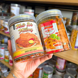 Khô Bò Miếng Thượng Hạng Thơm Ngon 200g - Hũ Pet - KBMTHHP200G