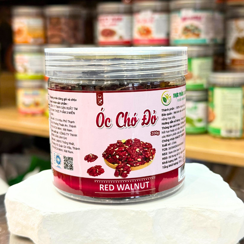 Nhân Óc Chó Đỏ Chile Thơm Ngon 200g - Hũ Pet Nhân Óc Chó Đỏ Chile Thơm Ngon 200g - Hũ Pet
