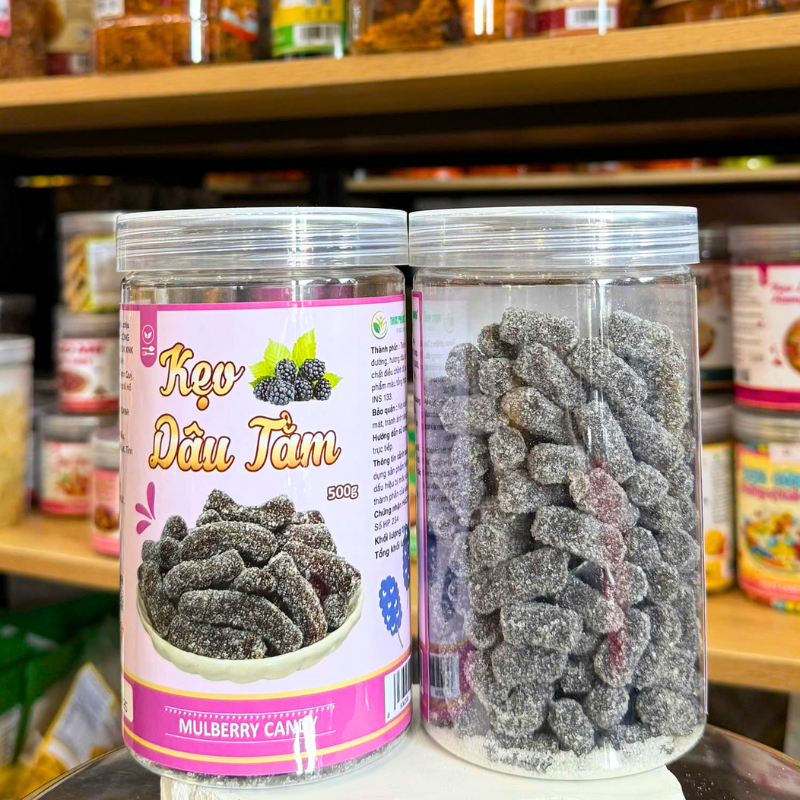 Kẹo Dâu Tằm Chua Ngọt 500g - Hộp Pet Kẹo Dâu Tằm Chua Ngọt 500g - Hộp Pet