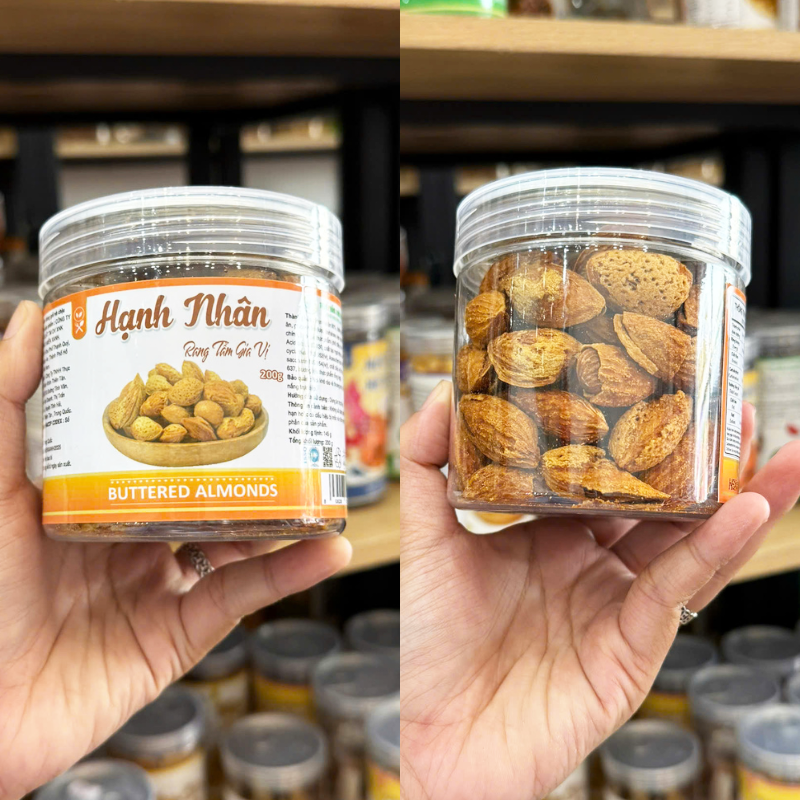 Giá sỉ hạnh Nhân Sấy Tẩm Gia Vị - Hạnh Nhân Rang Bơ Loại Vỏ Dày Mini Thơm Ngon 200g - Hũ Pet Giá sỉ hạnh Nhân Sấy Tẩm Gia Vị - Hạnh Nhân Rang Bơ Loại Vỏ Dày Mini Thơm Ngon 200g - Hũ Pet