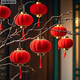 1 Bịt LỒNG ĐÈN NHUNG - Loại Bịt 9 Trái - 1BTLNGN01