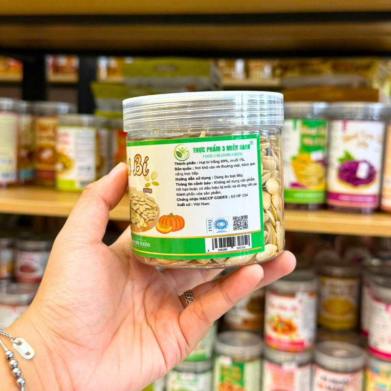 Hạt Bí Trắng Đặc Biệt Mini 200g - Hộp Pet Hạt Bí Trắng Đặc Biệt Mini 200g - Hộp Pet