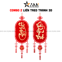 Cặp 2 Liễn Treo 3d - Dây Treo Trang Trí Tết 28x108cm - TLN04