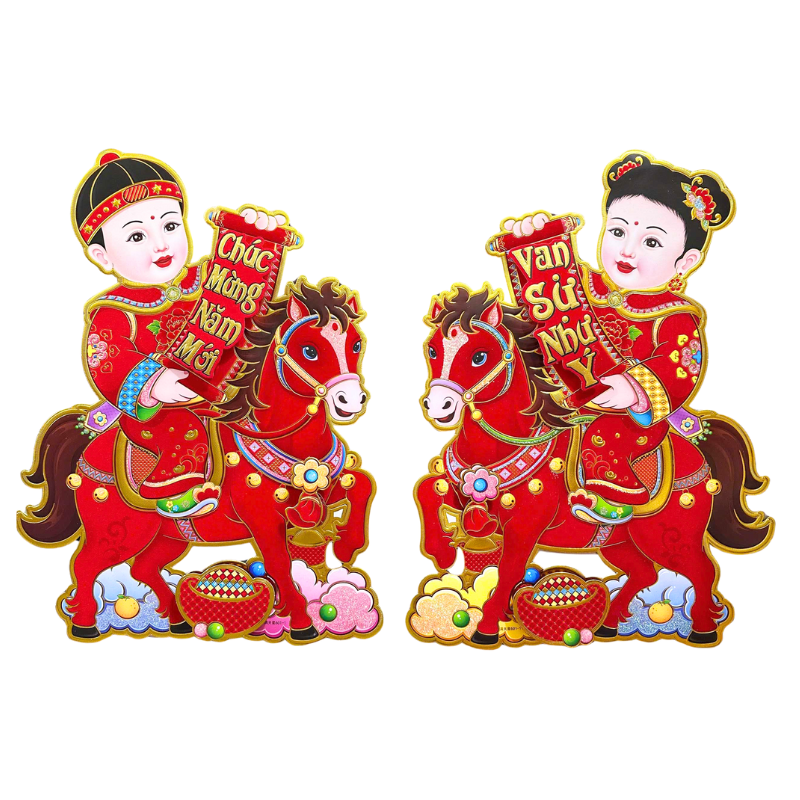 Nguồn sỉ cặp 2 Tranh Dán Cửa Ngựa - Tranh Dán Trang Trí Tết 80cm Nguồn sỉ cặp 2 Tranh Dán Cửa Ngựa - Tranh Dán Trang Trí Tết 80cm