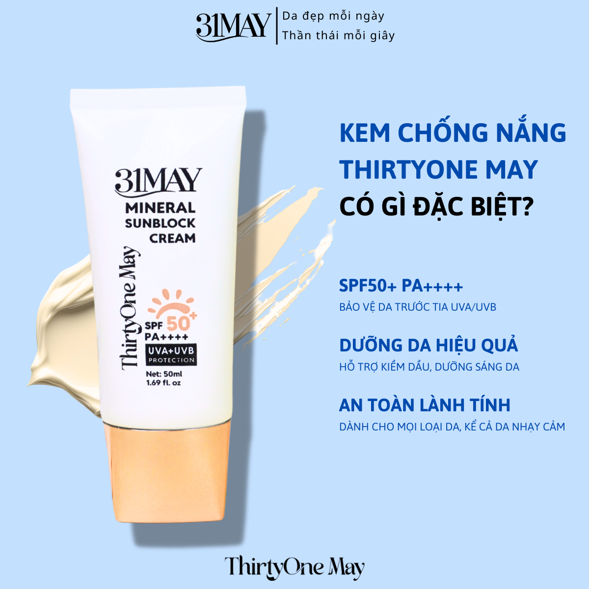 27529_21231-38_20251206171026.png Kem Chống Nắng 31 May Mineral Sunblock Cream SPF50+ PA++++ 50ml - 8938562528132