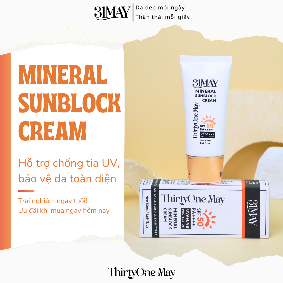 27529_21231-7_20251206171011.png Kem Chống Nắng 31 May Mineral Sunblock Cream SPF50+ PA++++ 50ml - 8938562528132