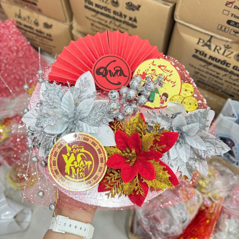 Bỏ sỉ set Tráp Trang Trí Tết - Mẹt Hoa Nhỏ Tết Bỏ sỉ set Tráp Trang Trí Tết - Mẹt Hoa Nhỏ Tết