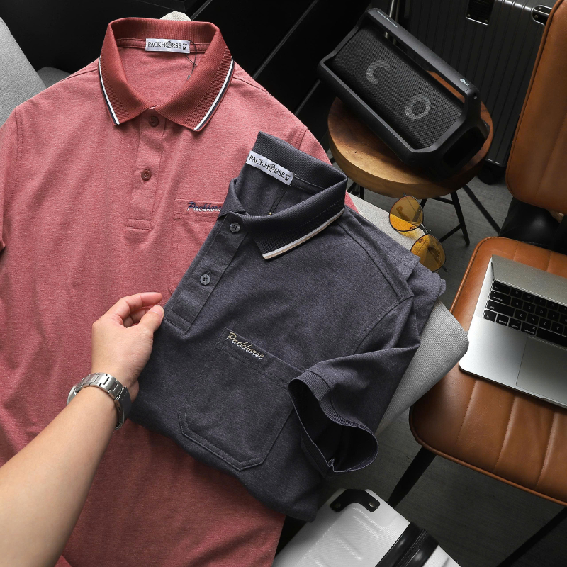 27603_16_20251211182303.png Áo Thun Nam Polo - Áo Thun Cổ Bẻ Nam Phối Sọc Ở Cổ Có Túi Trước Ngực Được Thêu Logo Chữ Paclehorse Sang Trọng Có Big Size - CS296