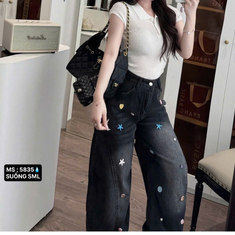 27662_170_20251215170226.png Quần Thụng Jeans Nữ Thêu Ngôi Sao Vải Dày Mềm Không Co Giãn - QG298