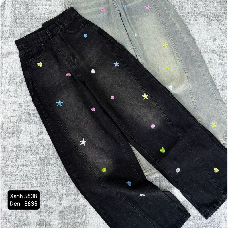 27662_175_20251215170230.png Quần Thụng Jeans Nữ Thêu Ngôi Sao Vải Dày Mềm Không Co Giãn - QG298