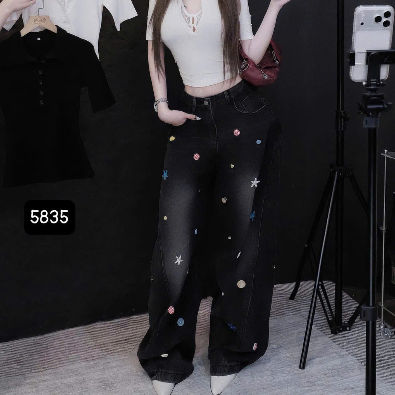 27662_177_20251215170231.png Quần Thụng Jeans Nữ Thêu Ngôi Sao Vải Dày Mềm Không Co Giãn - QG298