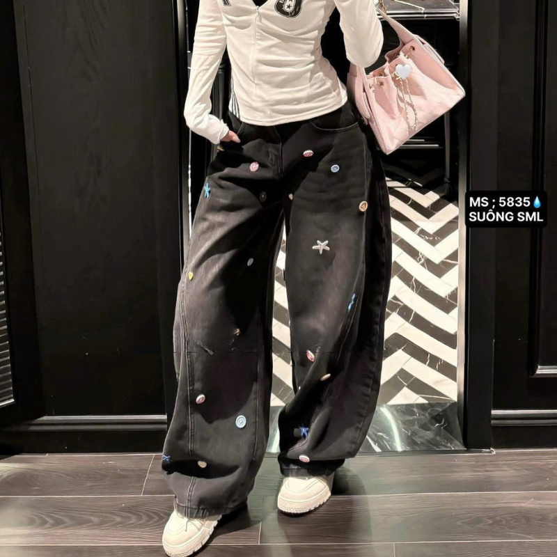 27662_180_20251215170233.png Quần Thụng Jeans Nữ Thêu Ngôi Sao Vải Dày Mềm Không Co Giãn - QG298