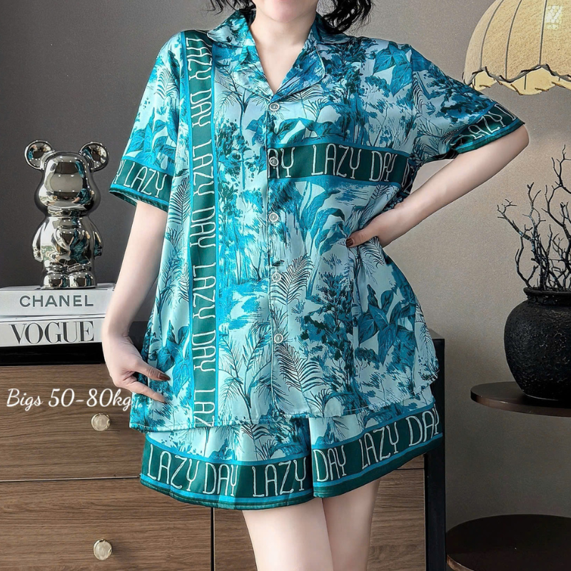 Bỏ sỉ đồ Bộ Ngủ Nữ Họa Tiết Sang Trọng Mặc Mát Thoải Mái 50–80kg Bỏ sỉ đồ Bộ Ngủ Nữ Họa Tiết Sang Trọng Mặc Mát Thoải Mái 50–80kg