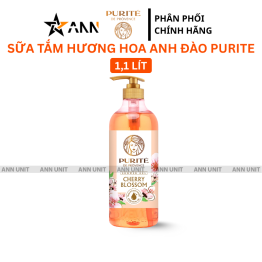 Sữa Tắm Purite Hương Hoa Anh Đào Cherry Blossom 1,1 lít - Sữa Tắm Dưỡng Sáng Da - 8935136865648