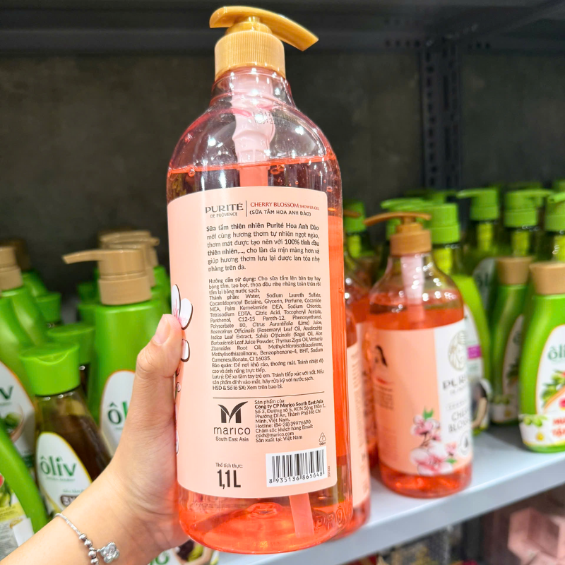 27672_6_20251216115347.png Sữa Tắm Purite Hương Hoa Anh Đào Cherry Blossom 1,1 lít - Sữa Tắm Dưỡng Sáng Da - 8935136865648