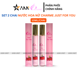 Set 2 Chai Nước Hoa Nữ Charme Just For You 10ml - Hương Thơm Ngọt Ngào Tươi Mát - 8936194698261SET