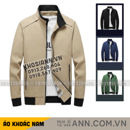 Áo Khoác Dù Nam Cổ Trụ - Áo Khoác Cổ Trụ Trơn Form Đứng Mặc Đẹp Có Big Size - AK099
