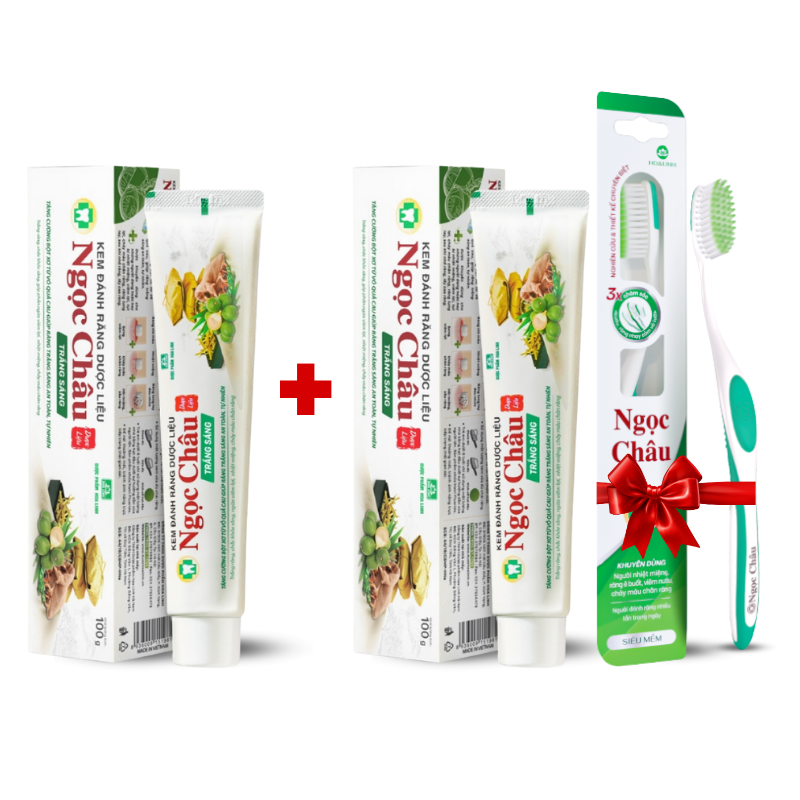 Combo 2 Cây Kem Đánh Răng Ngọc Châu Trắng Răng 100g/Tuýp - Kem Đánh Răng Dược Liệu + Tặng 1 Bài Chải Đánh Răng Combo 2 Cây Kem Đánh Răng Ngọc Châu Trắng Răng 100g/Tuýp - Kem Đánh Răng Dược Liệu + Tặng 1 Bài Chải Đánh Răng