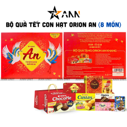 Hộp Bánh Tết Orion An Khang - Bộ Quà Tết Con Hạt Orion An Khang Hộp 1,7272g Gồm 8 Món - 8936029422566