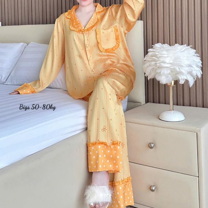 27896_120_20260106171108.png Đồ Bộ Pijama Nữ - Đồ Bộ Tay Dài Quần Dài Họa Tiết Đơn Giản Mặc Mát Thoải Mái Big Size 50–80kg - DBO5207