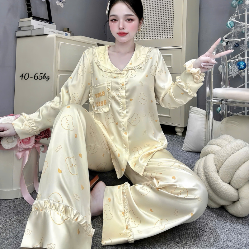 27898_151_20260106172803.png Đồ Bộ Pijama Nữ - Đồ Bộ Tay Dài Quần Dài Viền Bèo Họa Tiết Nhí Size 40-60kg - DBO5209