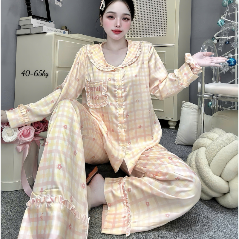 27898_154_20260106172805.png Đồ Bộ Pijama Nữ - Đồ Bộ Tay Dài Quần Dài Viền Bèo Họa Tiết Nhí Size 40-60kg - DBO5209