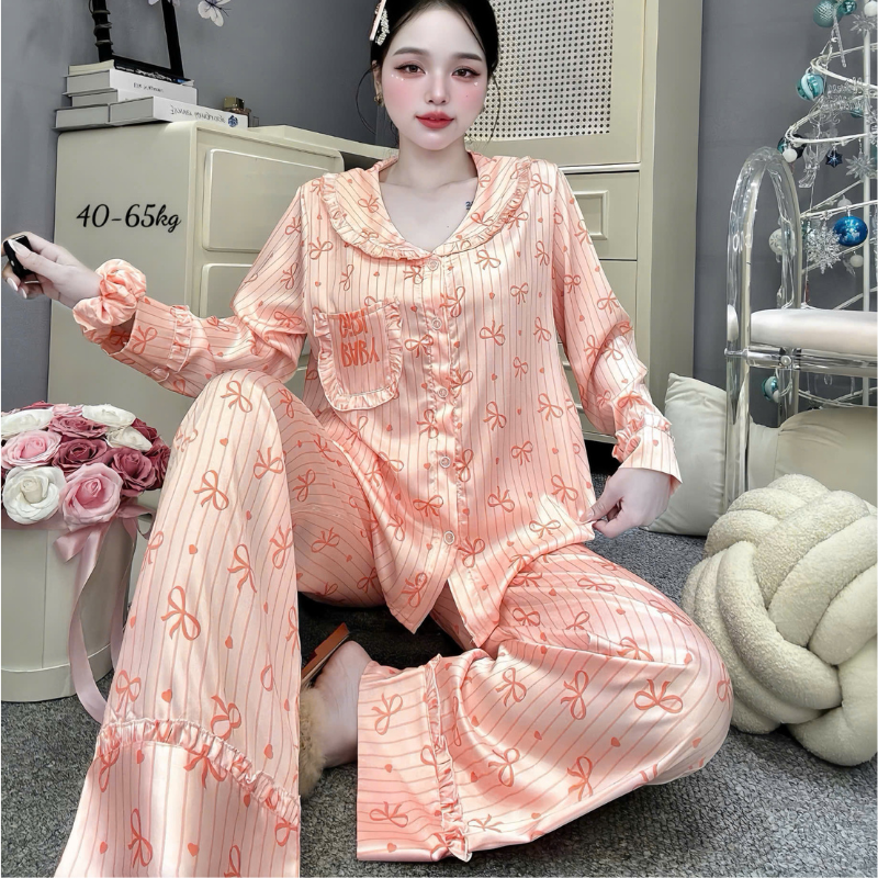 27898_156_20260106172807.png Đồ Bộ Pijama Nữ - Đồ Bộ Tay Dài Quần Dài Viền Bèo Họa Tiết Nhí Size 40-60kg - DBO5209