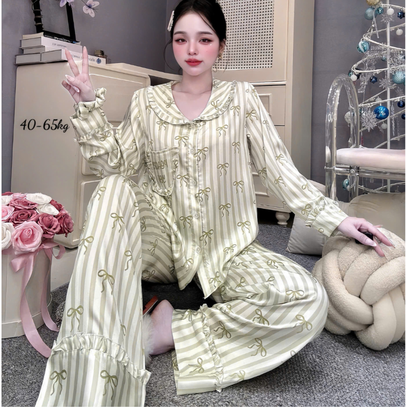 27898_157_20260106172807.png Đồ Bộ Pijama Nữ - Đồ Bộ Tay Dài Quần Dài Viền Bèo Họa Tiết Nhí Size 40-60kg - DBO5209