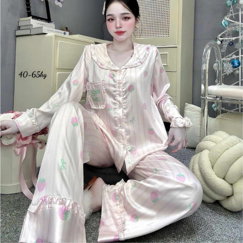 27898_158_20260106172808.png Đồ Bộ Pijama Nữ - Đồ Bộ Tay Dài Quần Dài Viền Bèo Họa Tiết Nhí Size 40-60kg - DBO5209