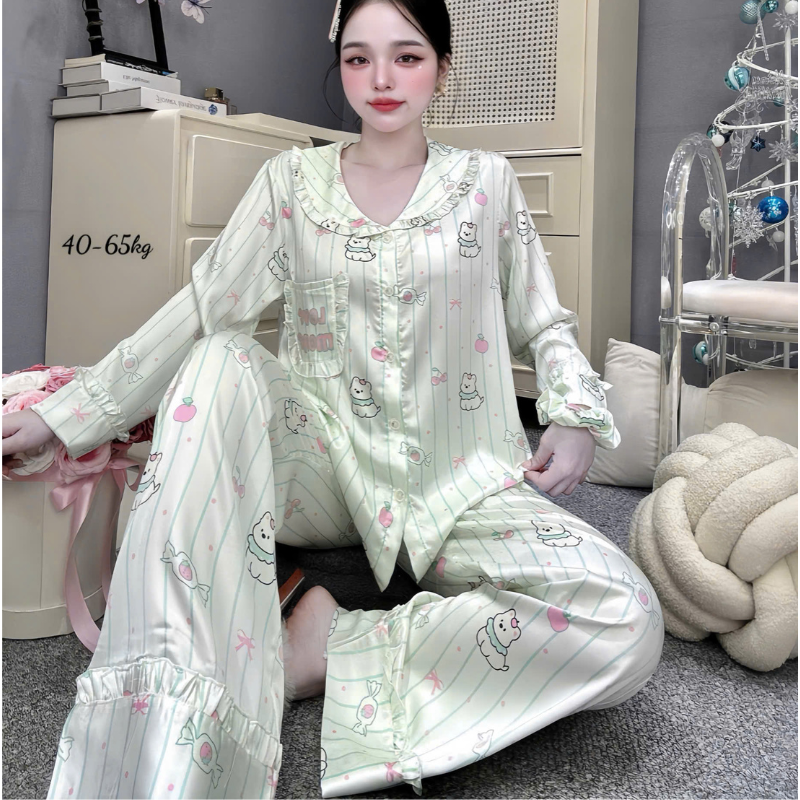 27898_159_20260106172809.png Đồ Bộ Pijama Nữ - Đồ Bộ Tay Dài Quần Dài Viền Bèo Họa Tiết Nhí Size 40-60kg - DBO5209